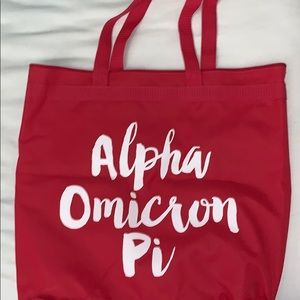 Alpha Omicron Pi tote bag